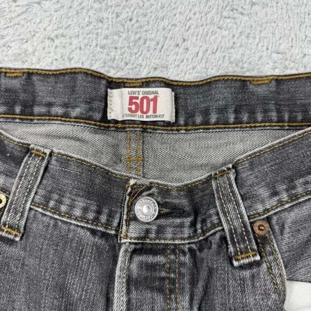 Vintage Levis 501 Jeans Mens 38x30 Black Button Fly Fade Denim Cowboy‎ Y2K XX